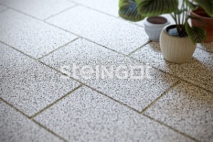 Тротуарная плитка Плита 600*300 Белый гранит (Bianco Nero) 100 мм
