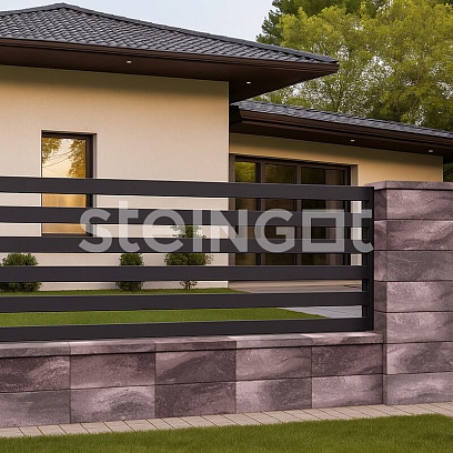 Блок заборный 500*200*200 Бурый камень (Stein Brown) в москве