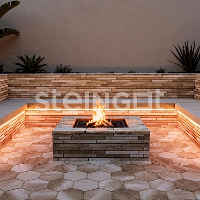 Ригельный кирпич Травертин (Travertin) (полный прокрас) 70 мм в москве