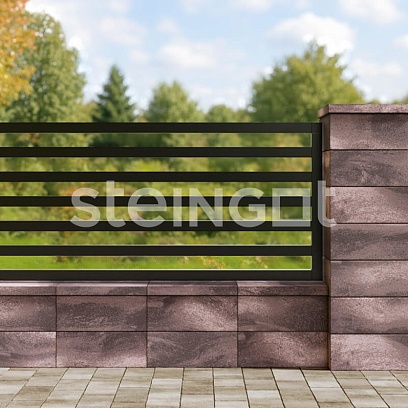 Блок заборный 500*200*200 Бурый камень (Stein Brown) цена