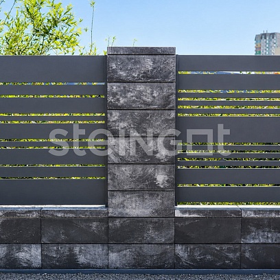 Архитектурный блок 500*200*200 Графитовый камень (Stein Black) в москве