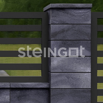 Крышка для блока заборного 500*200*50 Графитовый камень (Stein Black) цена