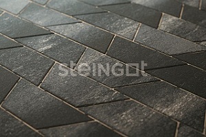 Тротуарная плитка Трапеция Графитовый камень (Stein Black) 60 мм