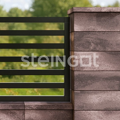 Крышка для блока заборного 500*200*50 Бурый камень (Stein Brown) цена