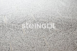 Тротуарная плитка Гексагон Белый гранит (Bianco Nero) 60 мм