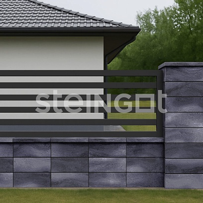 Блок заборный 500*200*200 Графитовый камень (Stein Black) цена